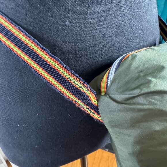 Vintage 80s K-Way windbreaker, forest green, fanny pack convertible, size 6/8 - Picture 14 of 16